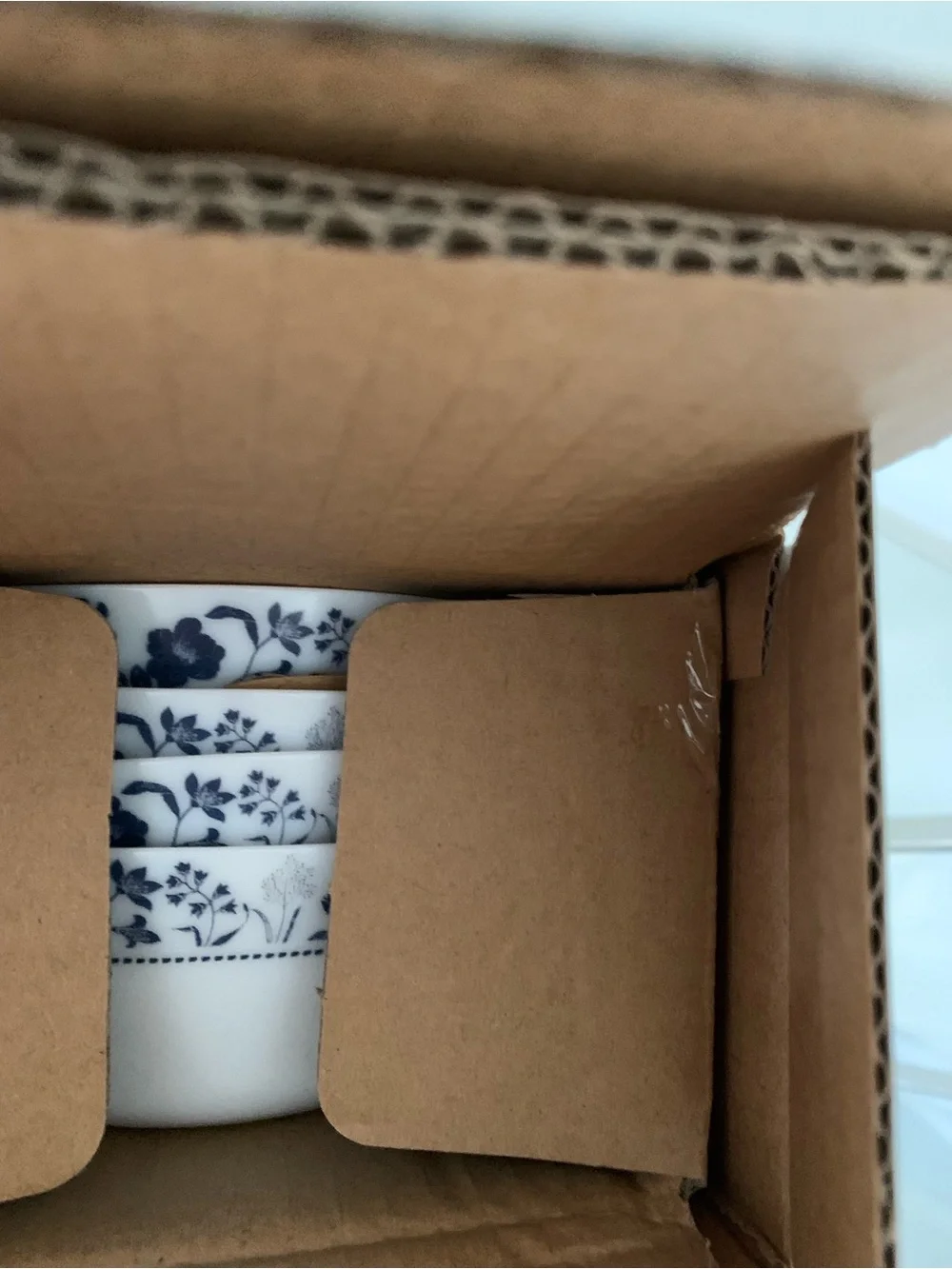 Corelle White and Blue Floral Everyday Expressions Bowl Set